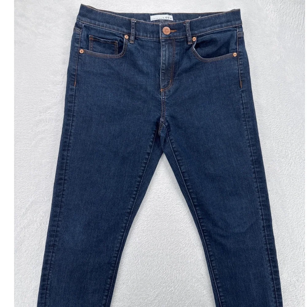 Loft Modern Skinny Jeans Womens Size 28 6 Dark Indigo Blue Denim Stretch